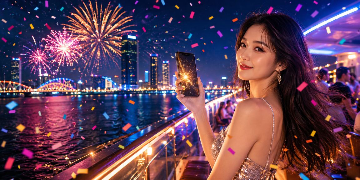 Người dùng tại Đà Nẵng chơi casino trực tuyến trên điện thoại trong lễ hội