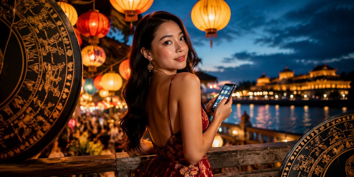 Người dùng xem kèo cá cược thể thao trên điện thoại tại chợ đêm Huế